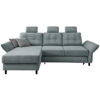 Wohnlandschaft Brizzini Mintgrau Chenille - Mintgrau/Blau, MODERN, Holz/Textil (176/250-280cm) - Livetastic