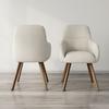STOL MED ARMSTÖD MATTIA - beige/ekfärgad, Modern, metall/trä (56/87/61cm) - Bessagi Home
