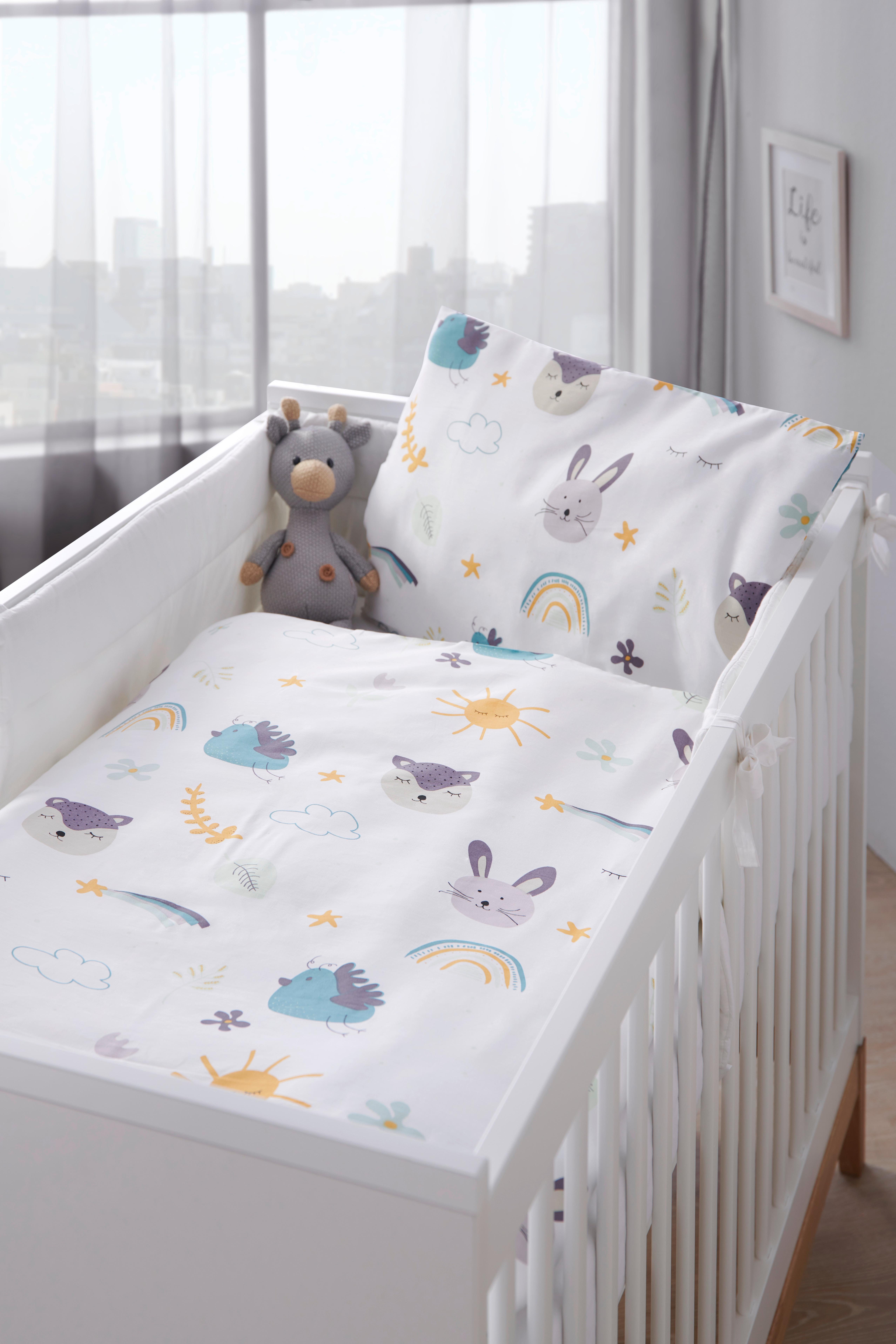 Kinderbettwäsche Sunny ca. 40/60x100/135cm - Weiß, MODERN, Textil (100/135cm) - Premium Living