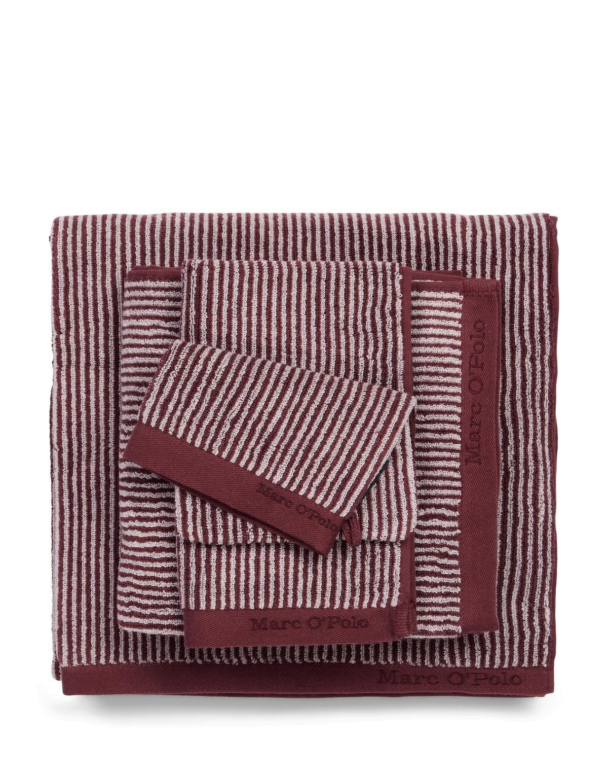 RĘCZNIK TIMELESS TONE STRIPE - oberżyna, Basics, tkanina (50/100cm) - Marc O'Polo