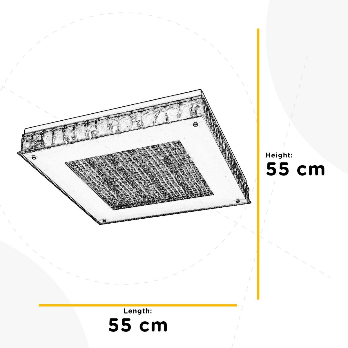 Led Mennyezeti Lámpa 1012/plg Plafoniera - krómszínű/átlátszó, Basics, üveg/fém (55/55/10cm)