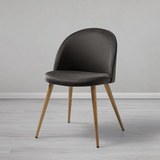 STUHL in Dunkelbraun 'Dean' - Dunkelbraun, MODERN, Textil/Metall (50,5/75/76,50cm) - Bessagi Home
