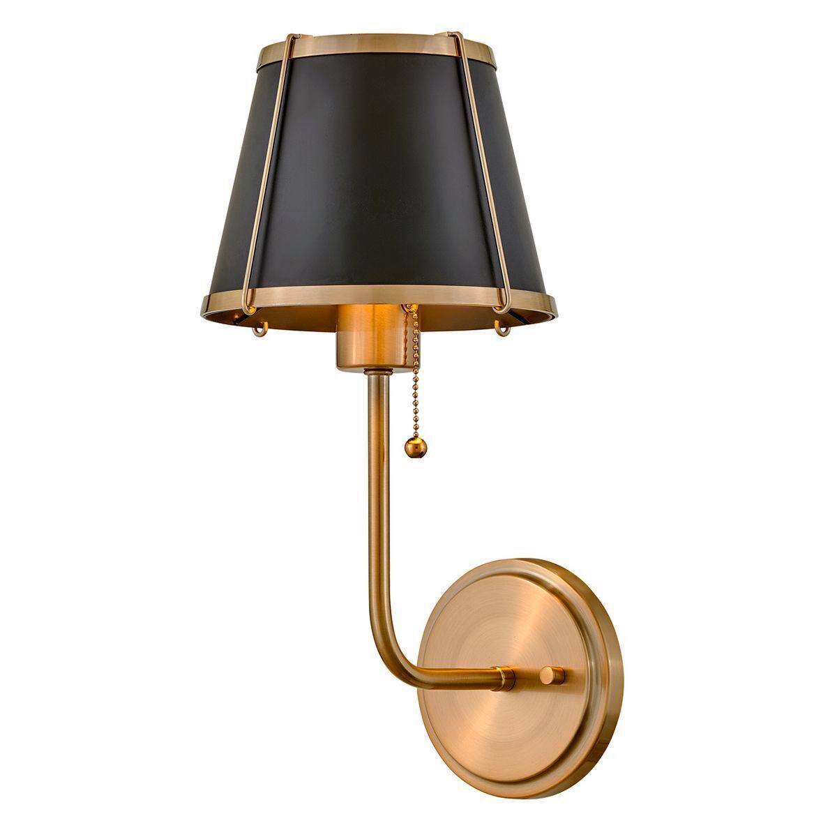 Falilámpa Hk-Clarke1-Br-Bk - fekete/aranyszínű, Konventionell, fém (40/18,4/22,2cm) - Elstead Lighting