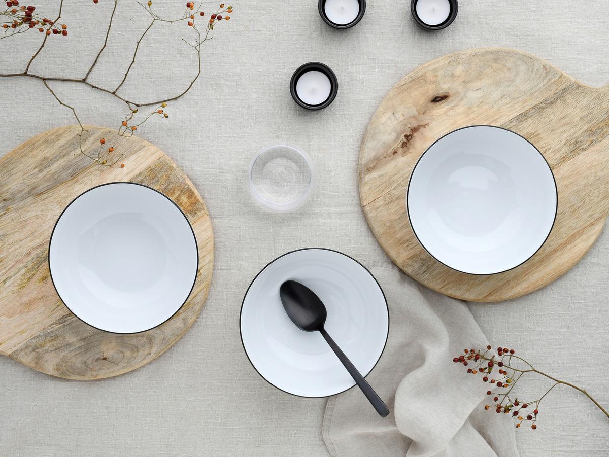 Set Posod All Round Black Line, 4-Delni - črna/bela, Design, keramika (16cm) - Creatable