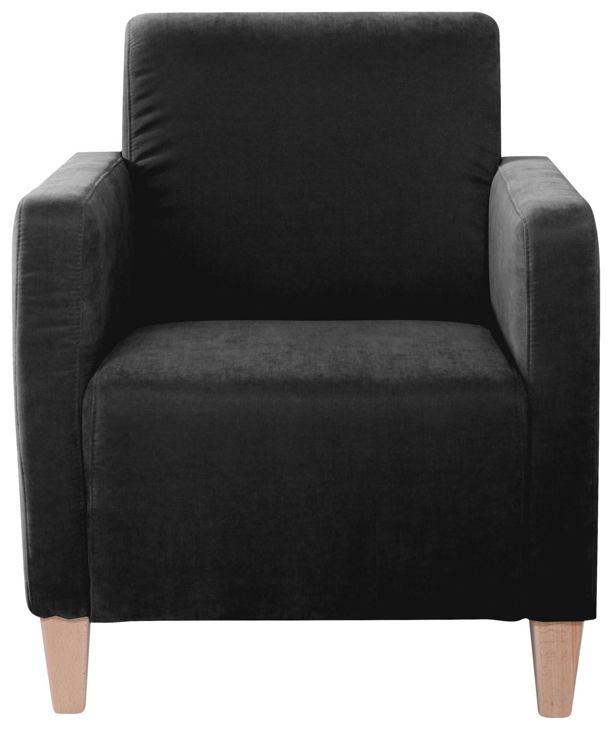 SESSEL MILLA - Schwarz/Naturfarben, Design, Holz/Textil (71/81/70cm) - Max Winzer