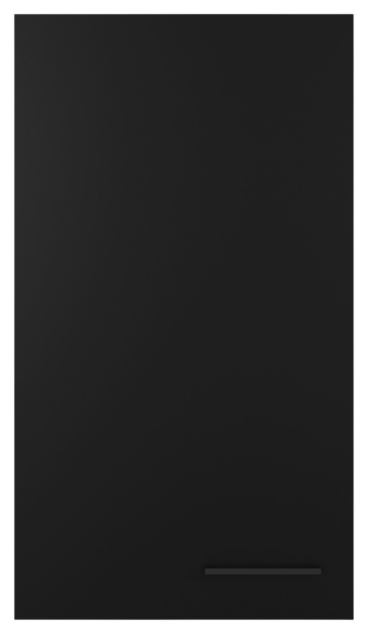 Kuhinjska Zgornja Omarica Capri, Črna, Hrast - črna/barve hrasta, Konvencionalno, kovina/leseni material (50/89/32cm) - FlexWell
