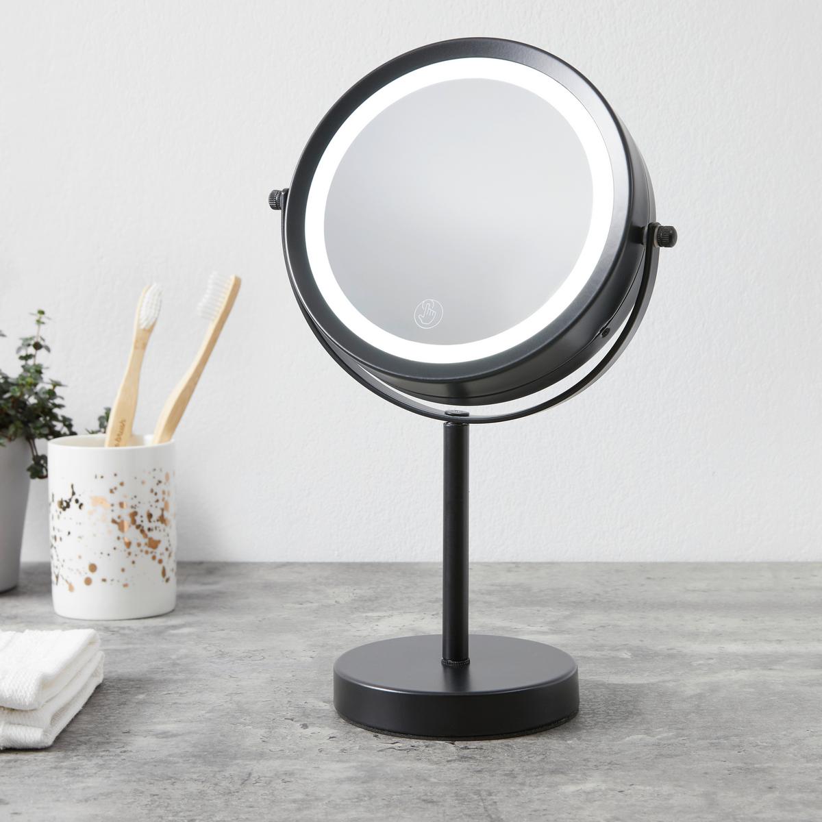Ogledalo Z Osvetlitvijo Mirri 1-Ext- - črna, Moderno, kovina/steklo (21/32/21cm) - Mömax