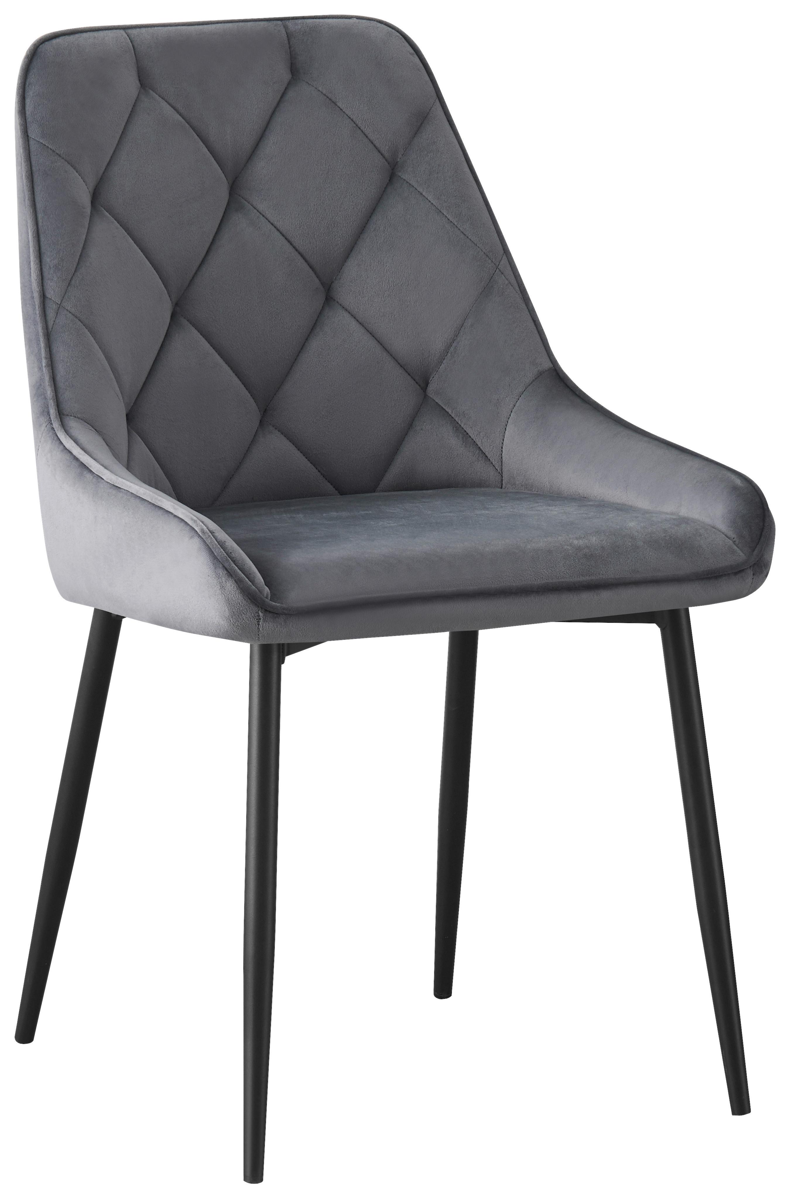 Scaun SELENA - negru/gri, Modern, metal/textil (50/86/58cm) - Mömax