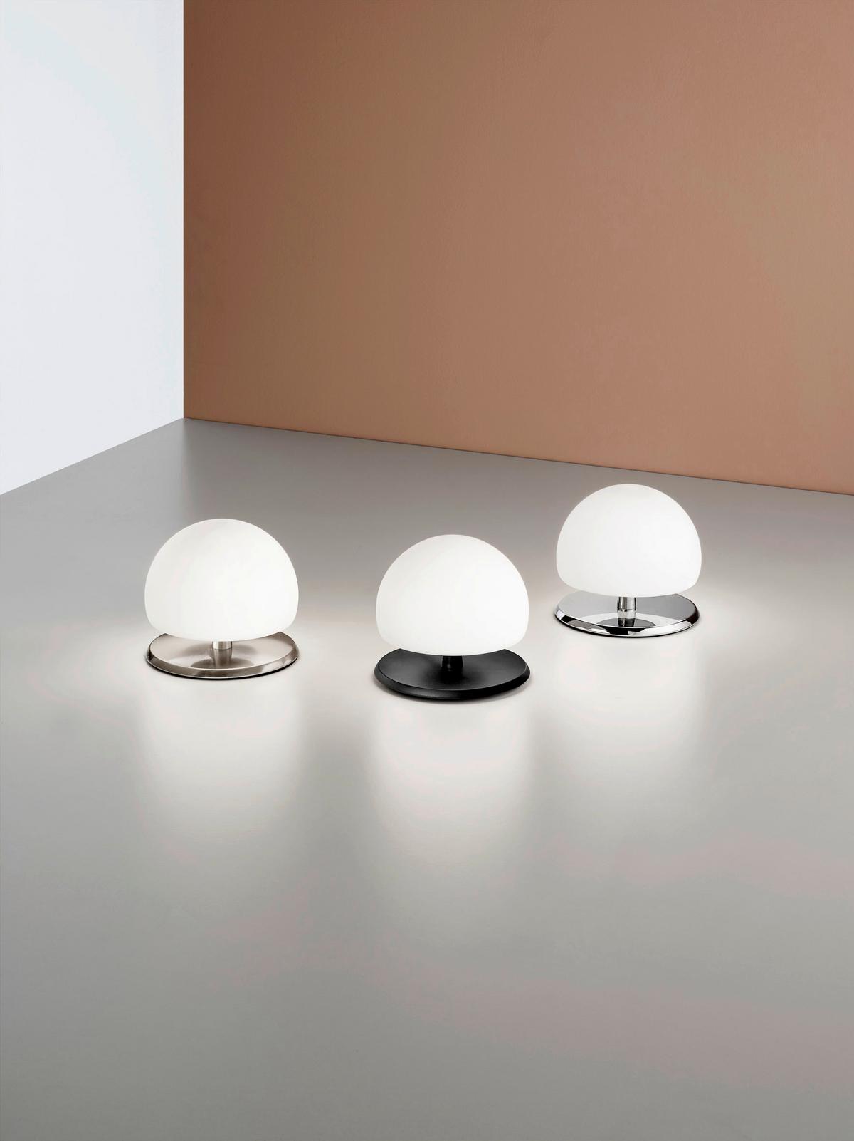 LAMPA STOŁOWA LED 3570-30-138 MORGANA - biały/kolor chromowy, Basics, metal/szkło (15/13cm) - Fabas Luce