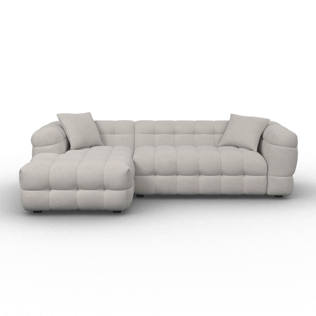 Wohnlandschaft Magda Bouclé Greige - Greige/Beige, MODERN, Holz/Kunststoff (268/157cm) - Bessagi Home