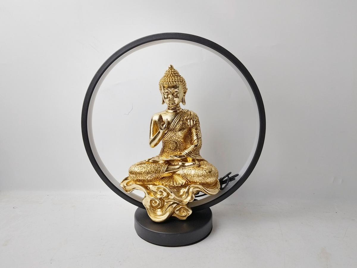 Dekor Buddha Sana - fekete/aranyszínű, műanyag (30/14/33cm)