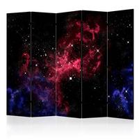 Paravan Space I, 5-Delni, Dvostranski - magenta/črna, Basics, tekstil/les (225/172/3cm) - artgeist