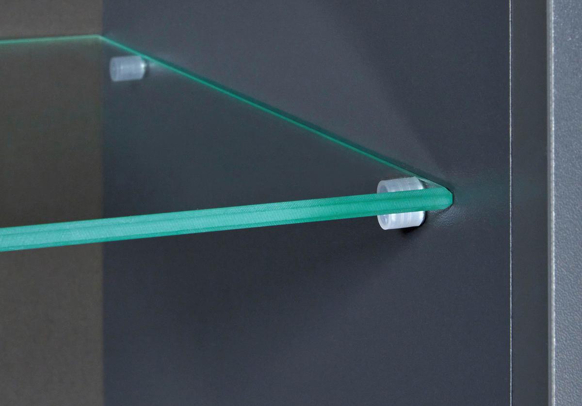 Hängeschrank Venet, Anthrazit/Artisan Eiche - Anthrazit/Schwarz, MODERN, Glas/Holzwerkstoff (130,3/57,5/33cm) - Mömax
