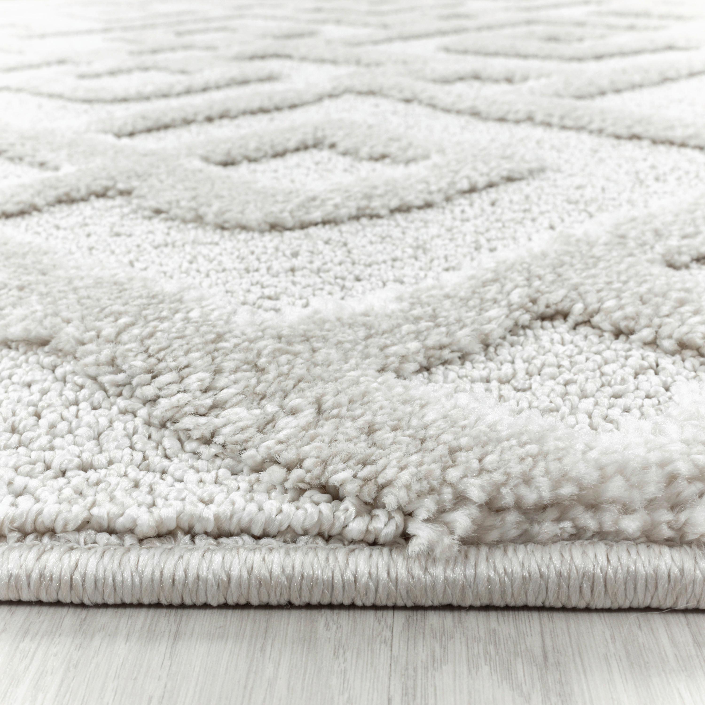 Webteppich Pisa Creme ⌀ ca. 200cm - Creme, KONVENTIONELL, Textil (200cm)