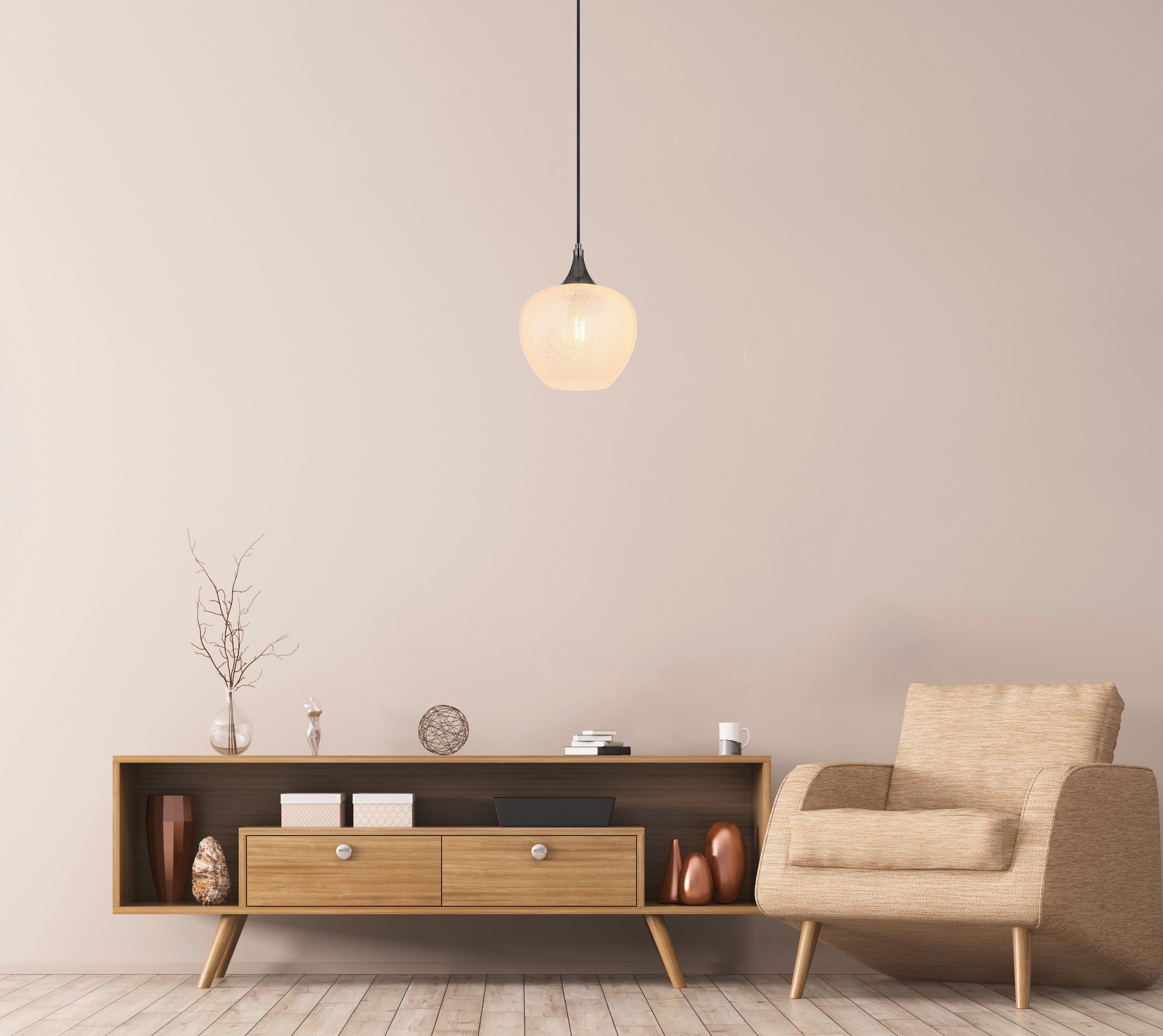 Hängeleuchte Maxy Schwarz/Chromfarben max.40Watt - Klar/Chromfarben, KONVENTIONELL, Glas/Kunststoff (24/120cm) - Globo