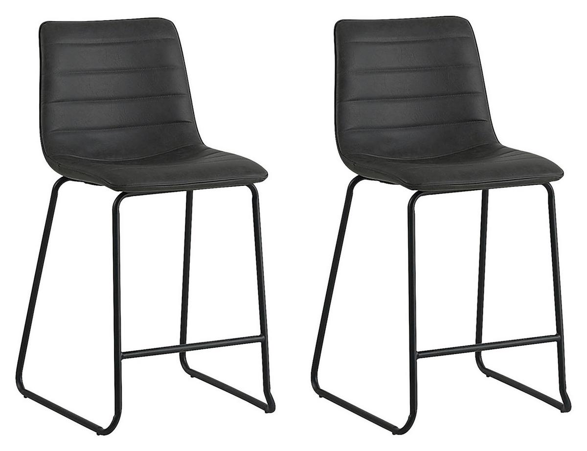 BARHOCKER-SET MILAN - Schwarz, KONVENTIONELL, Kunststoff/Textil (49/98/54,5cm) - MID.YOU