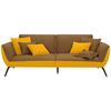 Bigsofa Trendy Senfgelb - Senfgelb/Schwarz, MODERN, Holzwerkstoff (260/93/124cm) - Premium Living