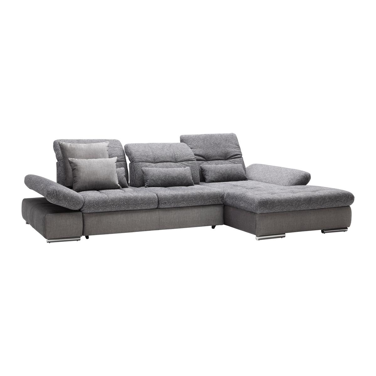 Sedežna Garnitura Sanfino, Siva, Ležišče, Predal - barve kroma/siva, Konvencionalno, kovina/tekstil (305/79-96/199cm) - Premium Living
