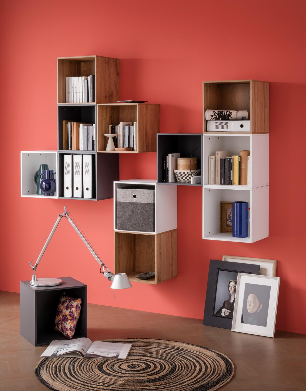 Sitzbox Cubix zum hängen Anthrazit - Anthrazit, Konventionell, Holzwerkstoff (36/36/34cm) - Mömax
