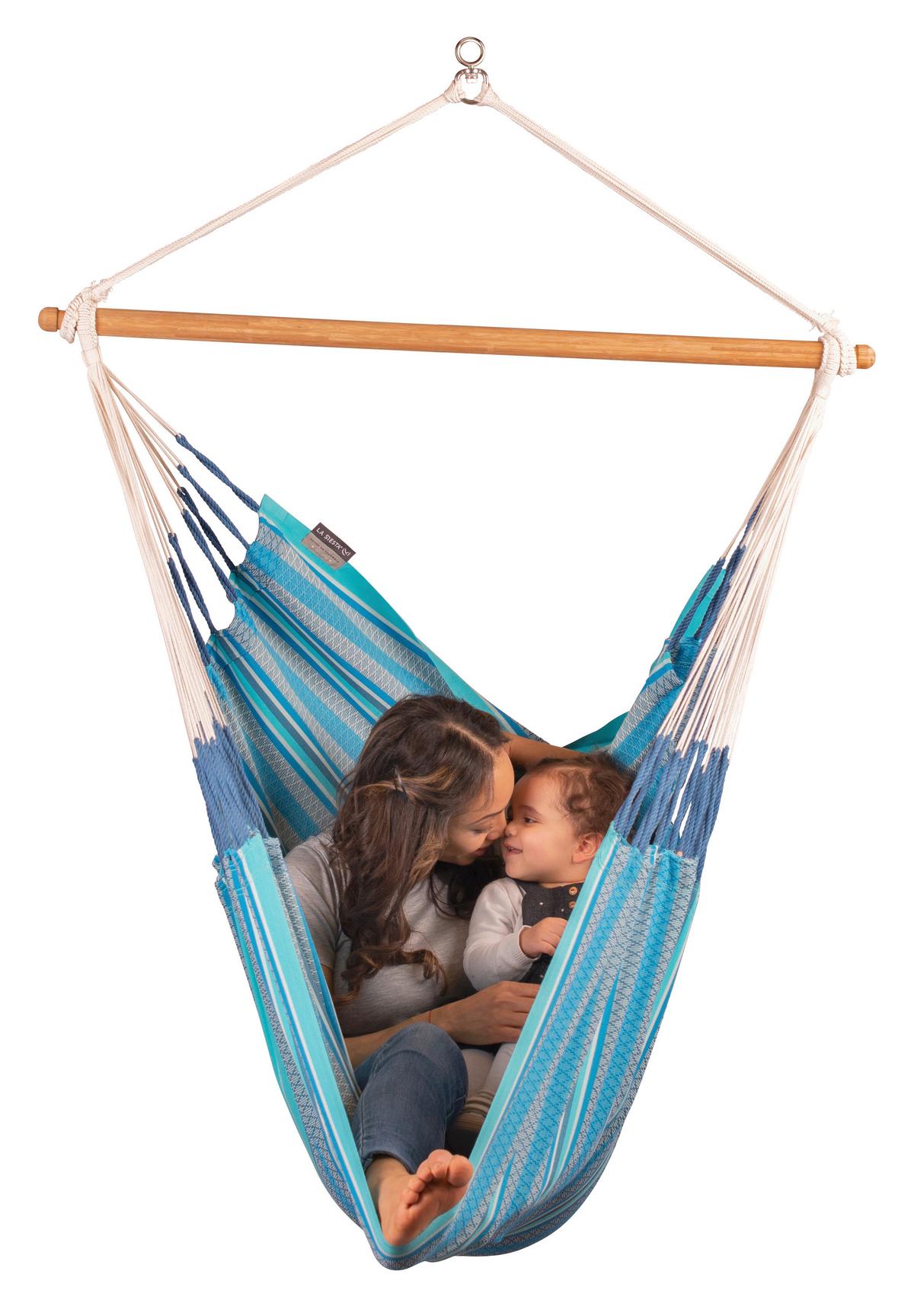 Hängesessel Comfort Hammock Chair Blau - Blau/Dunkelblau, KONVENTIONELL, Holz/Textil (110/160/180cm) - La Siesta