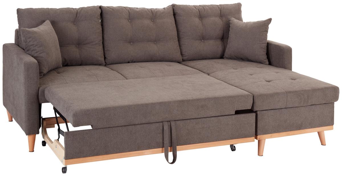 Sedežna Garnitura Kring, Siva, Z Ležiščem - siva, Basics, tekstil (212/72/150cm) - MID.YOU