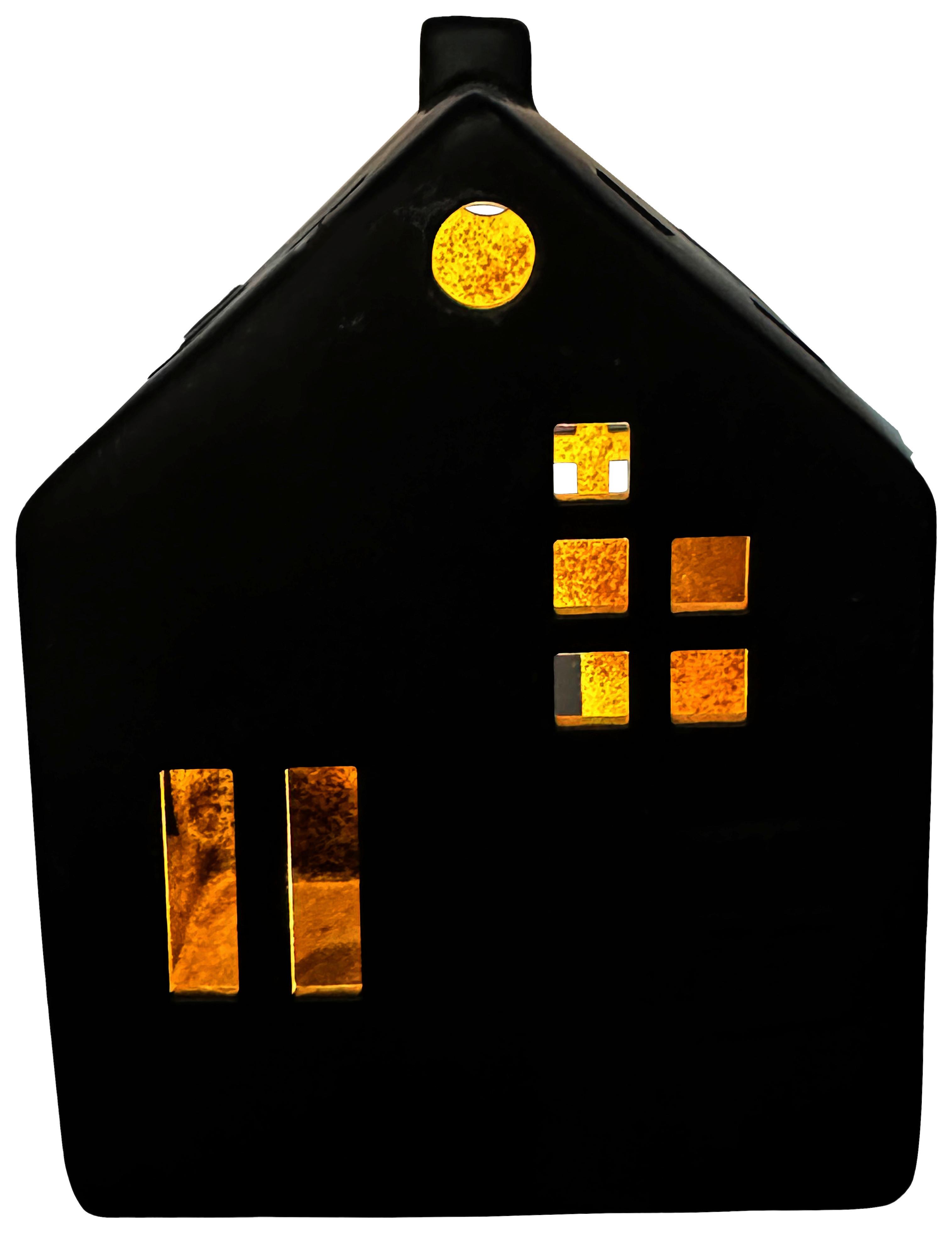 Dekohaus Luna Schwarz - Schwarz, KONVENTIONELL, Keramik (10/13,8/7cm) - Mömax