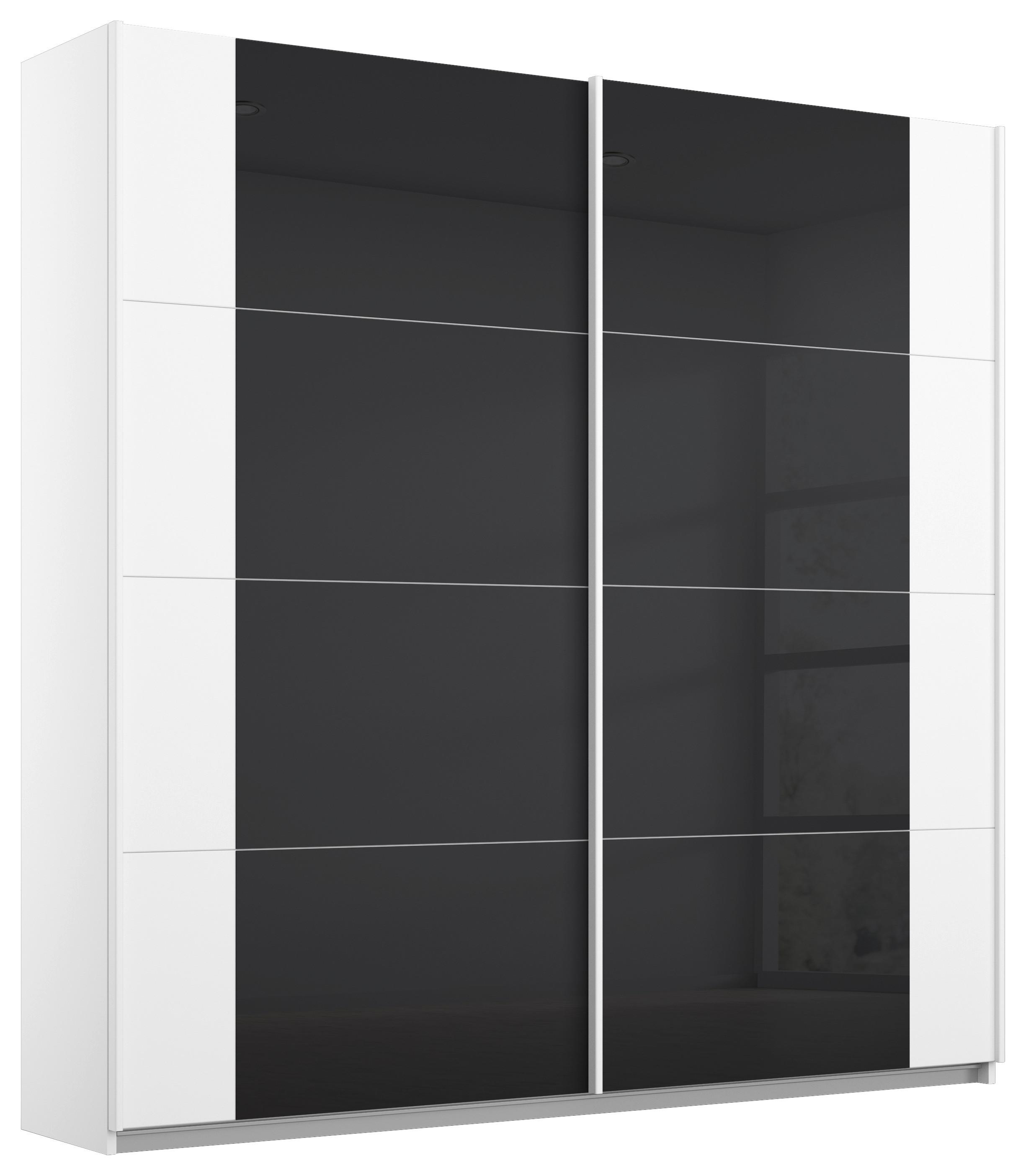 DULAP USI CULISANTE ARTEMIS - alb/antracit, Modern, sticlă/material pe bază de lemn (181/210/62cm) - Modern Living