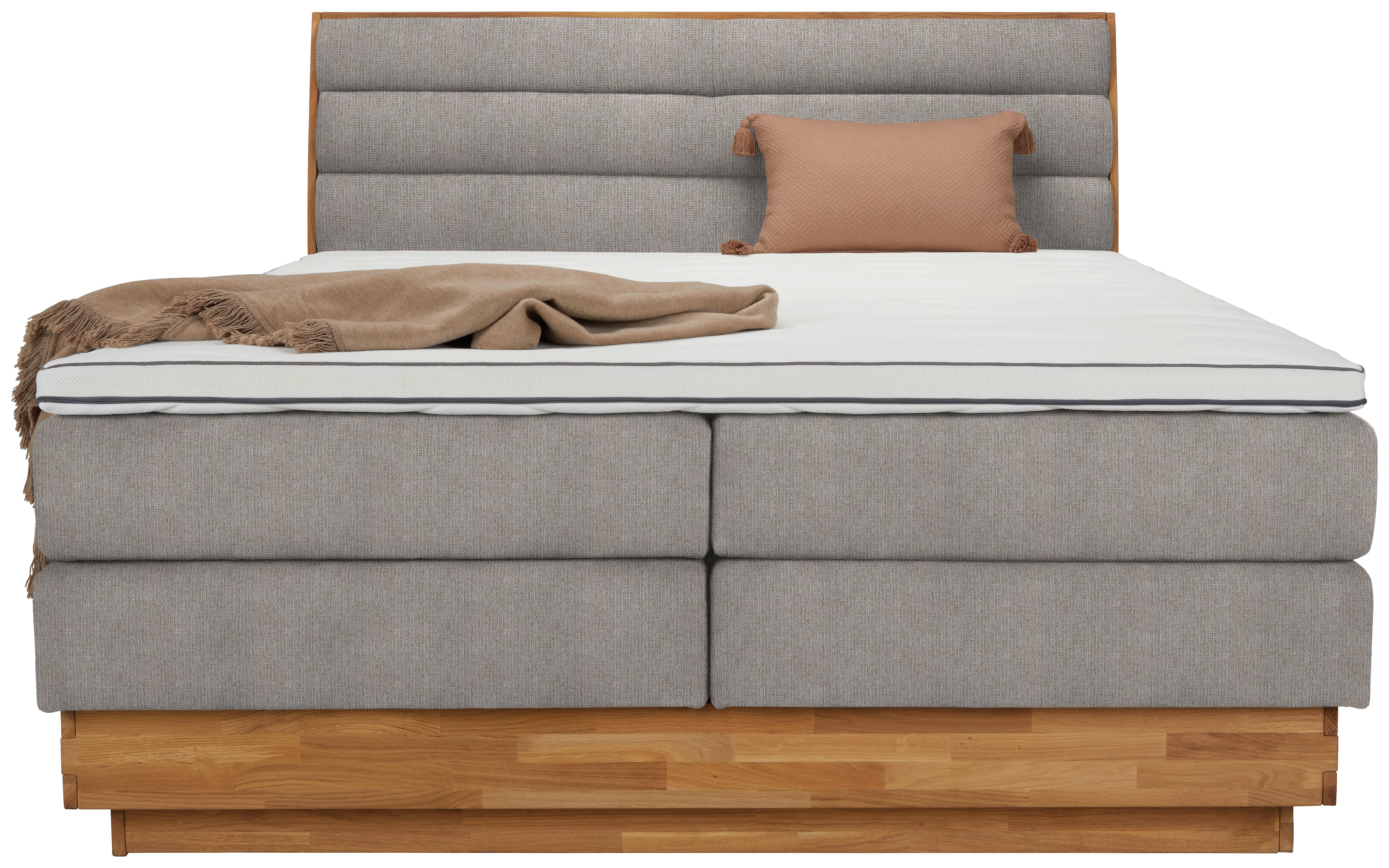 Boxspringbett Marissa in Taupe ca. 180x200cm - Taupe, KONVENTIONELL, Holz/Kunststoff (180/200cm) - Premium Living