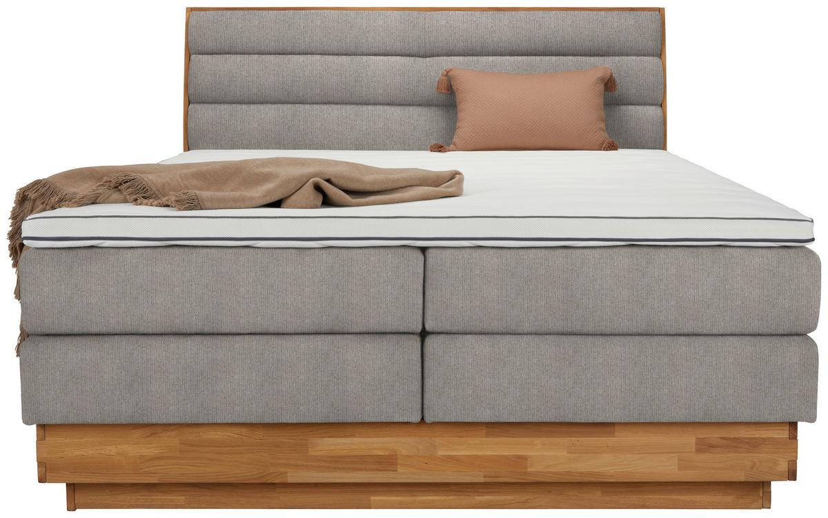 Boxspringbett Marissa in Taupe ca. 180x200cm - Taupe, KONVENTIONELL, Holz/Kunststoff (180/200cm) - Premium Living
