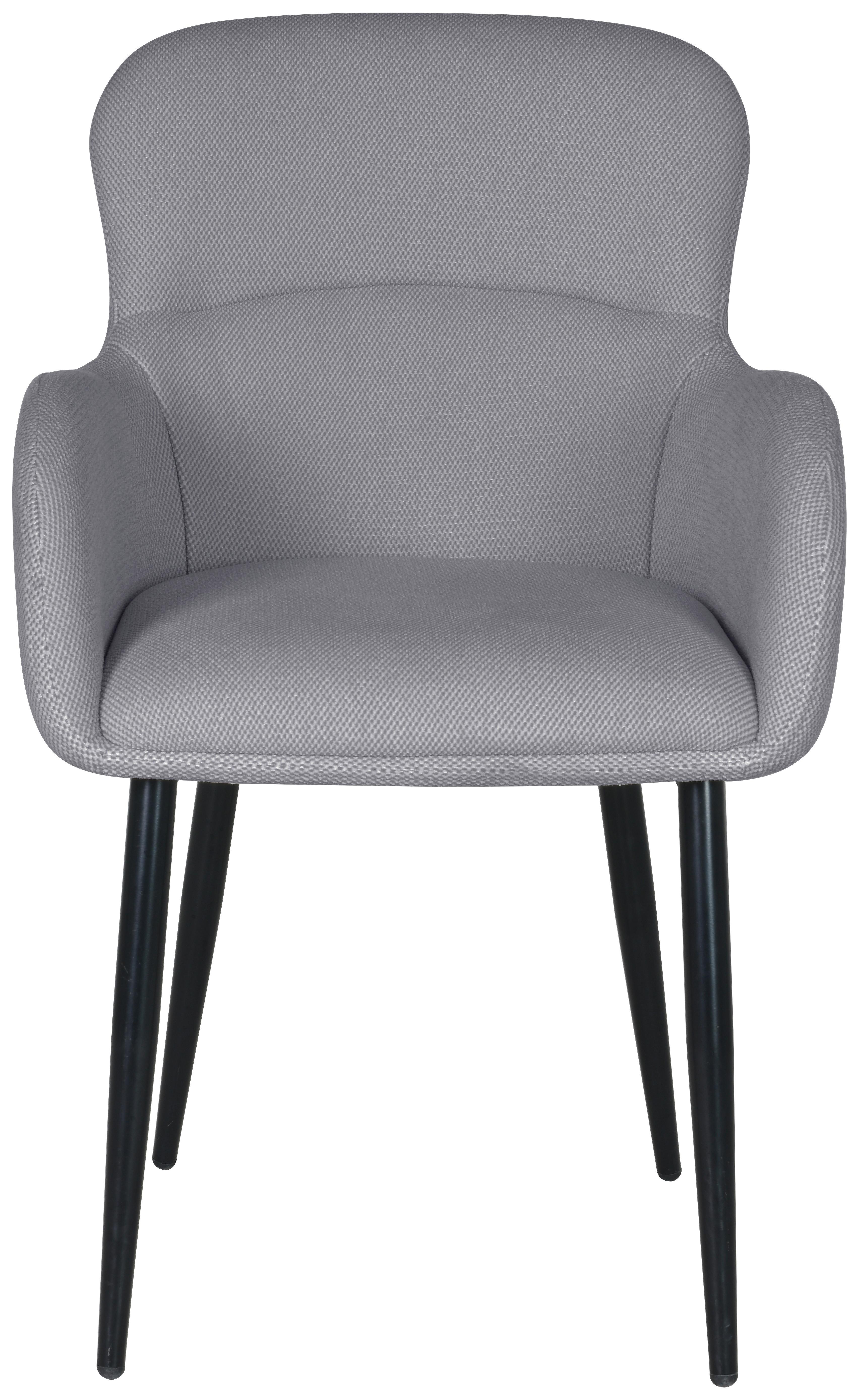 Naslanjač Selena, Siva - siva/črna, Konvencionalno, kovina/tekstil (56/88/61cm)