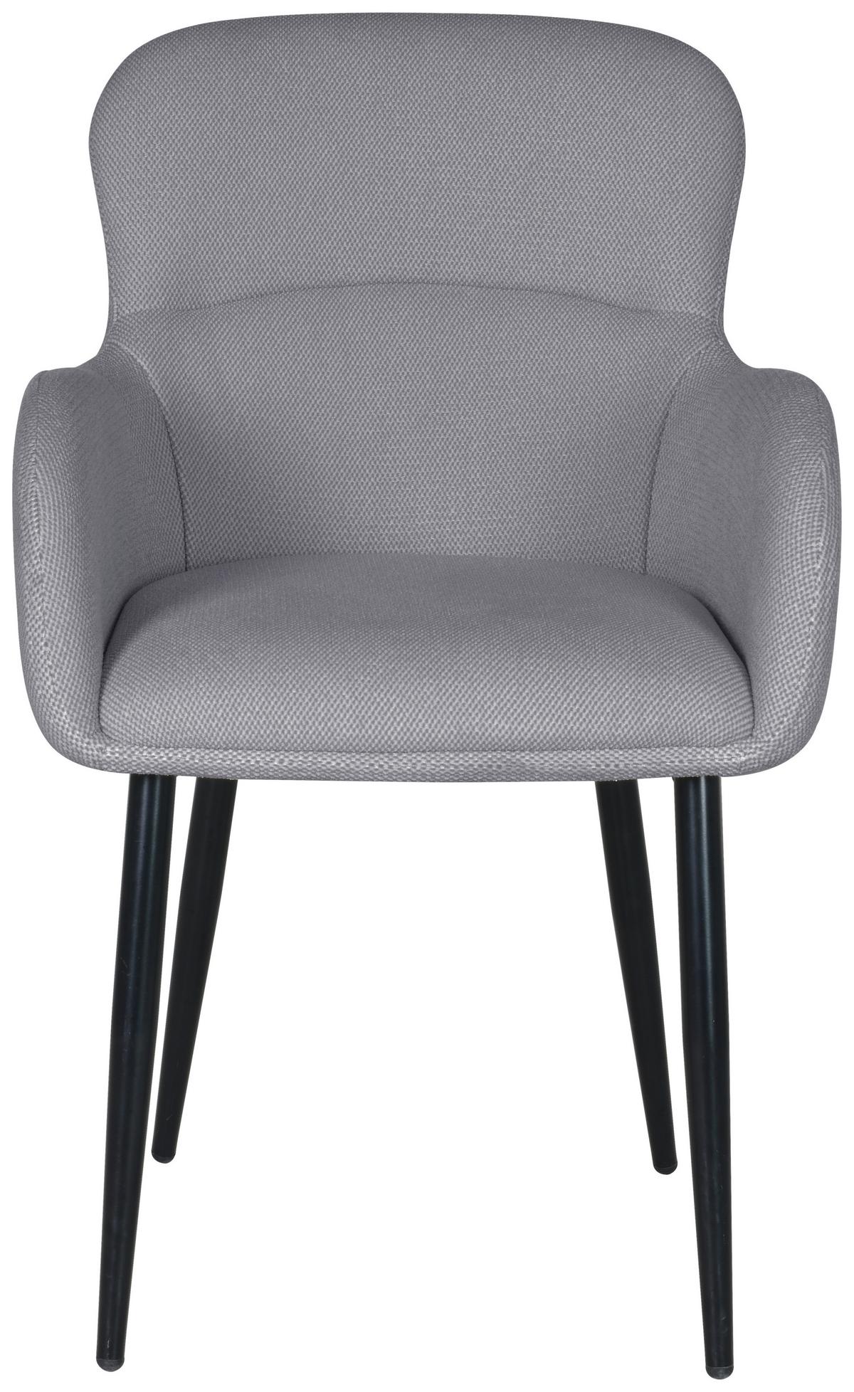 Naslanjač Selena, Siva - siva/črna, Konvencionalno, kovina/tekstil (56/88/61cm)
