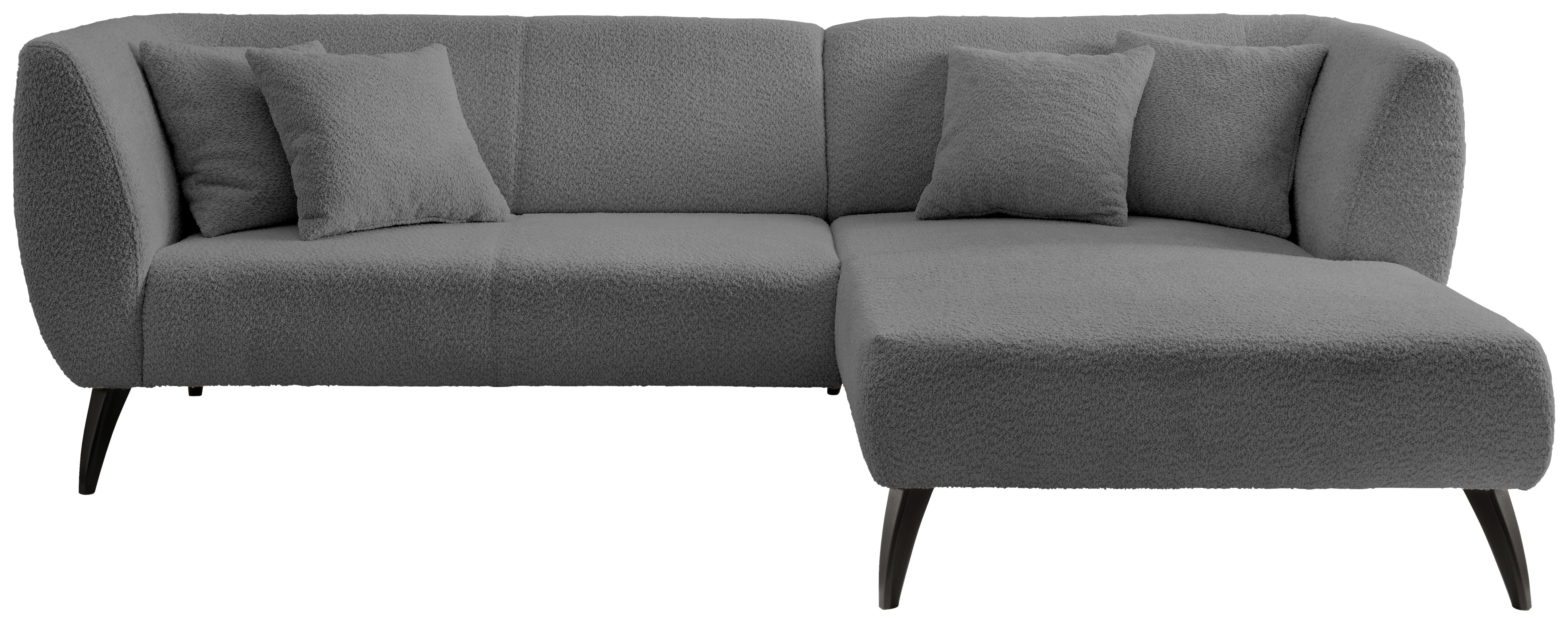 Wohnlandschaft Colori Anthrazit Bouclé - Anthrazit/Schwarz, MODERN, Holz/Textil (264/160cm) - MID.YOU
