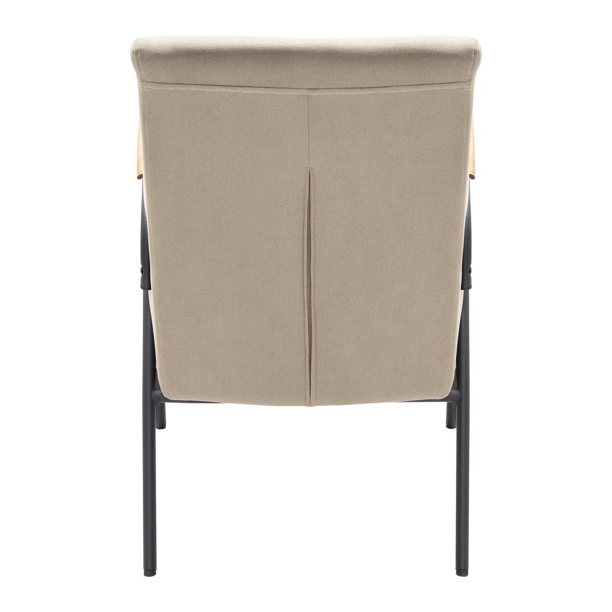 Sessel Nati Beige Mikrofaser - Taupe/Schwarz, MODERN, Holz/Textil (52/79/66cm) - Bessagi Home