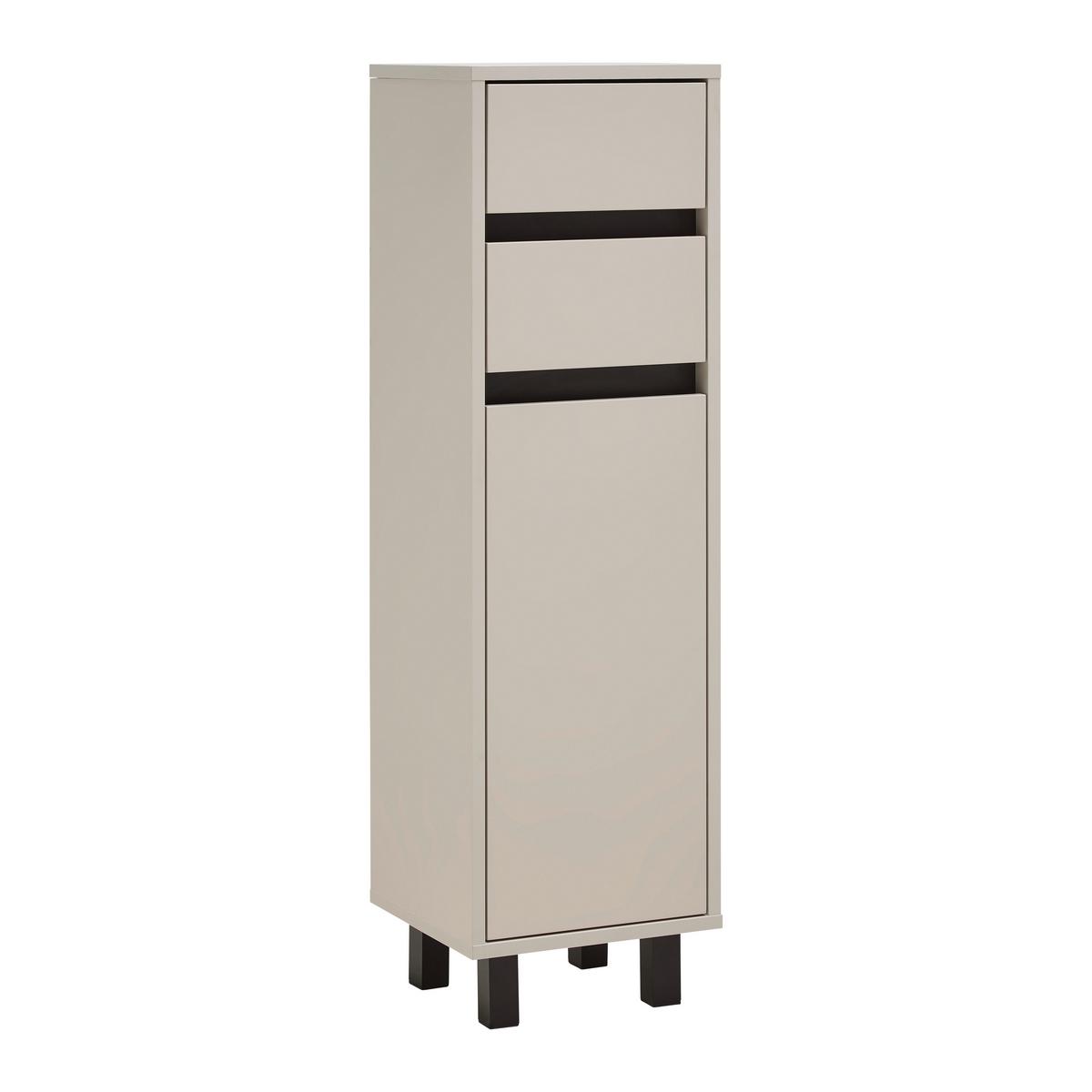 Seitenschrank Sophia Kaschmirfarben - Kaschmir/Schwarz, MODERN, Holzwerkstoff (35/120/33cm) - Mömax
