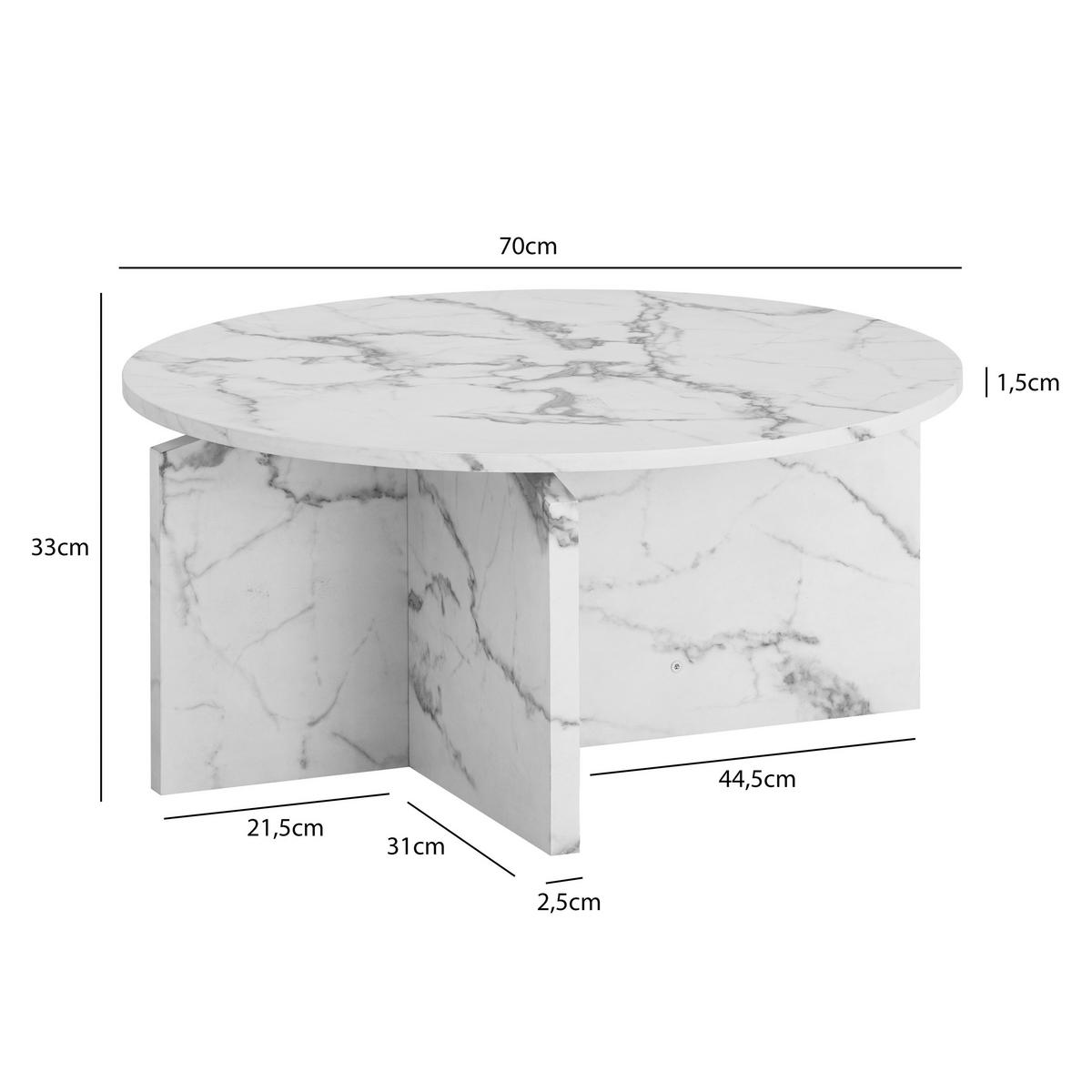 COUCHTISCH WL6.913 - Weiss, Design, Holzwerkstoff (70/70/33cm) - Livetastic