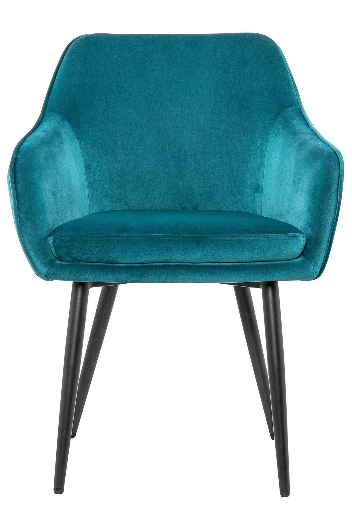 Naslanjač Samt, Turkizna - turkizna/črna, Moderno, kovina/tekstil (61/85/60cm) - Livetastic