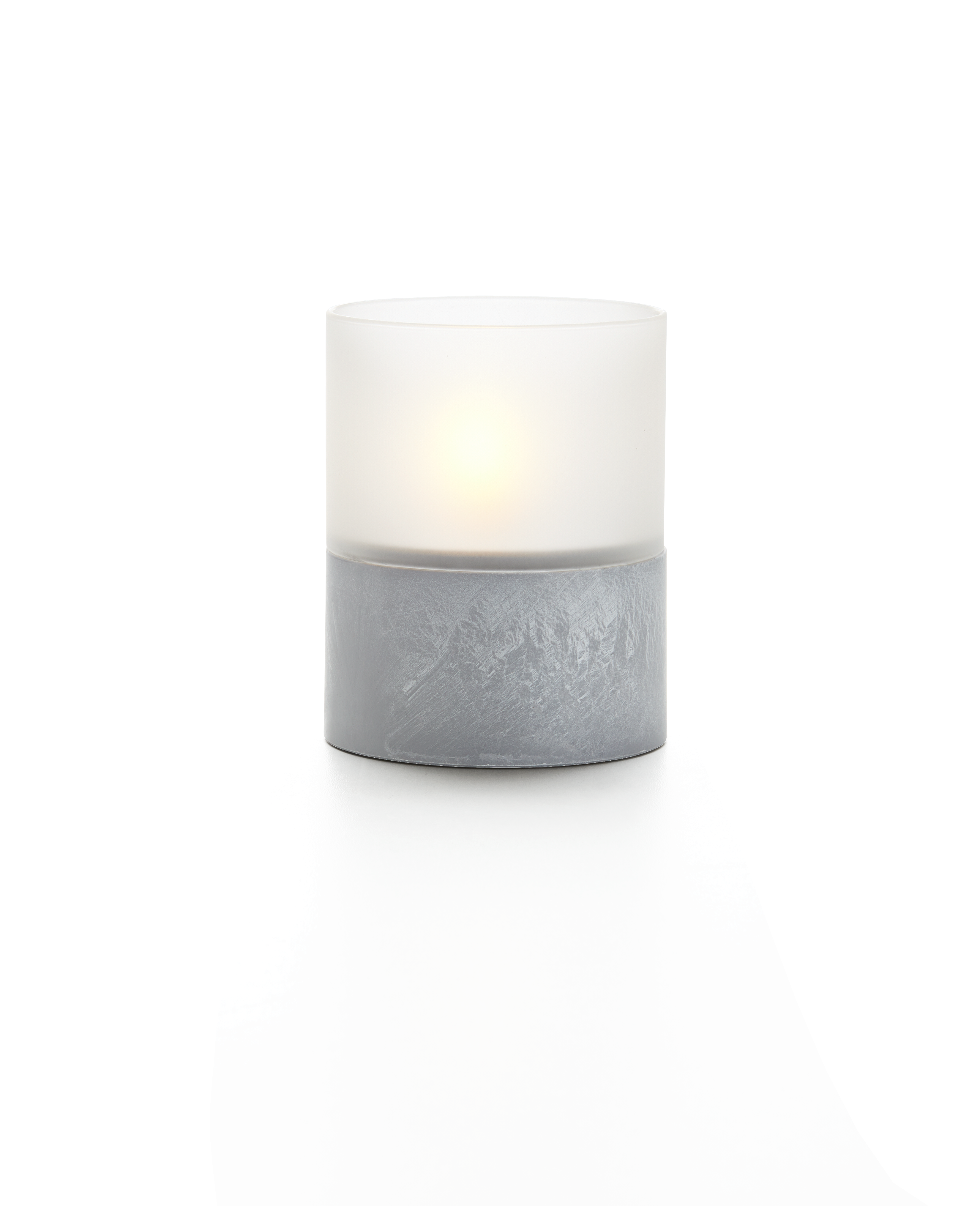 LED-Kerze Malina in Grau - Grau, Basics, Glas/Keramik (8/10cm) - Modern Living