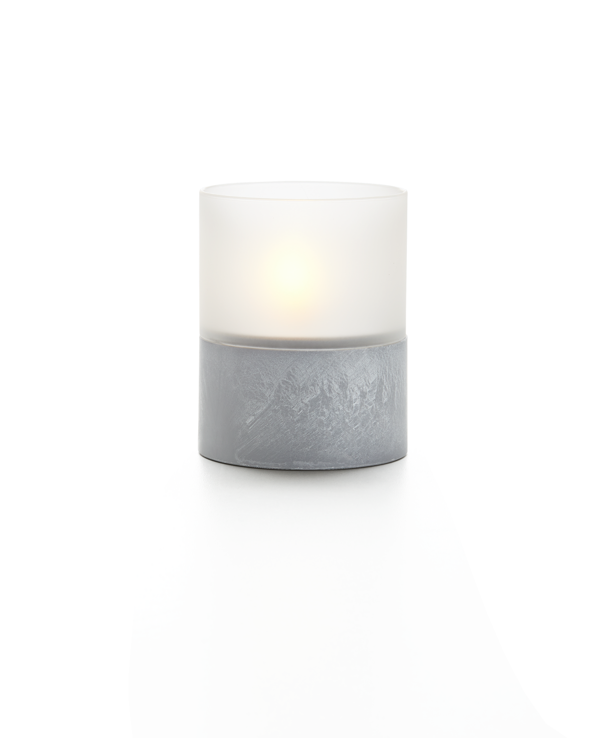 LED-Kerze Malina in Grau - Grau, Basics, Glas/Keramik (8/10cm) - Modern Living