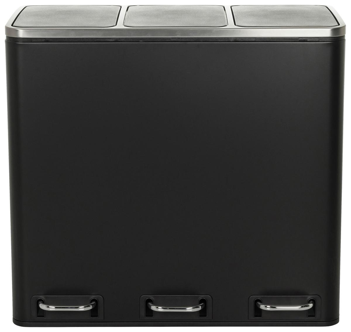 Koš Za Smeti Clean Ix, 3 X 18 L, Črna - črna, Moderno, kovina/umetna masa (61.0/56.0/31.5cm) - MID.YOU