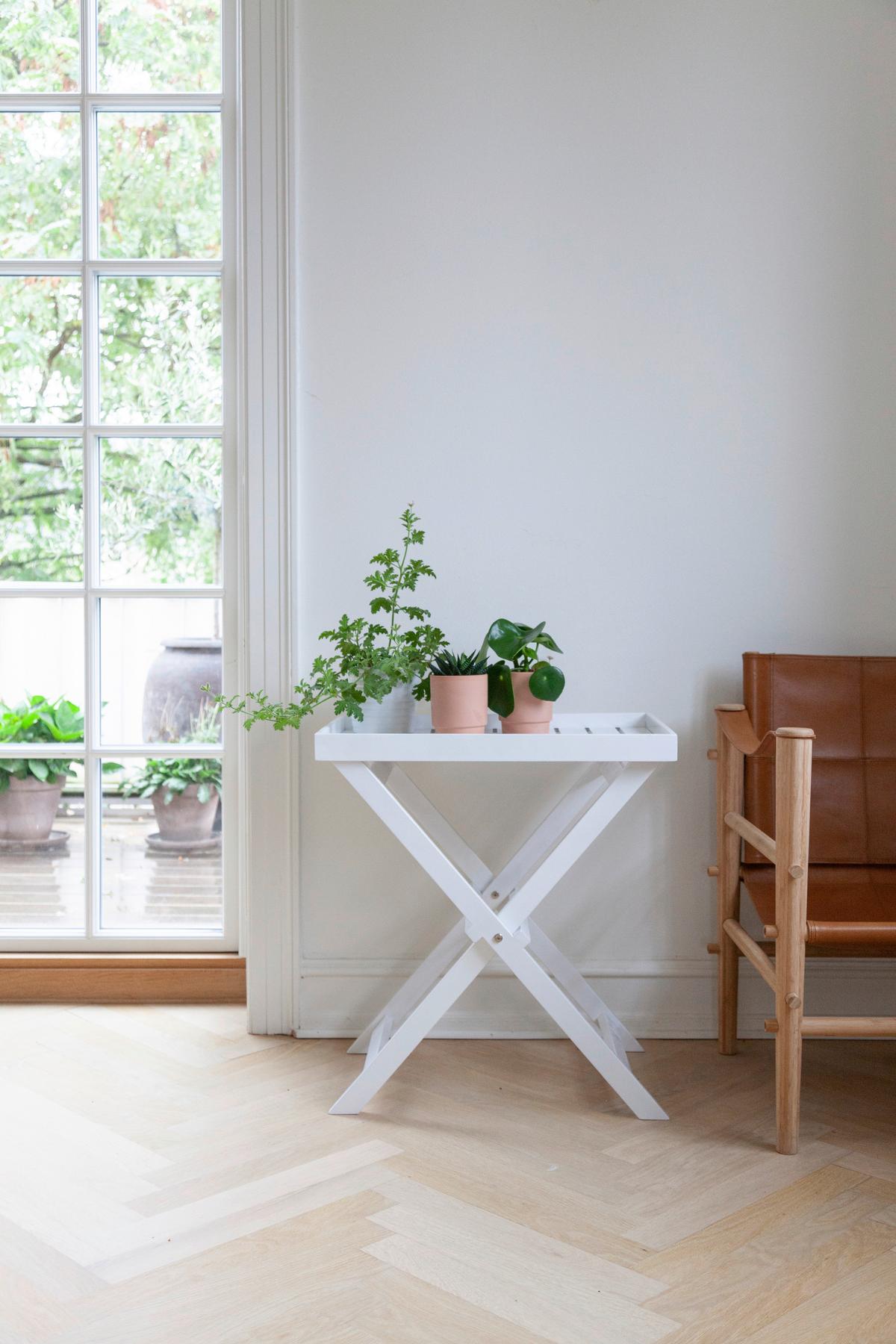 Tabletttisch Tray Table Weiß Hochglanz - Weiß Hochglanz, KONVENTIONELL, Holz (60/40/65cm) - MID.YOU