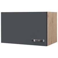 Küchenoberschrank Shadow ca. 60x32x32 cm Grau/Eiche - Edelstahlfarben/Dunkelgrau, MODERN, Holzwerkstoff/Metall (60/32/32cm) - FlexWell