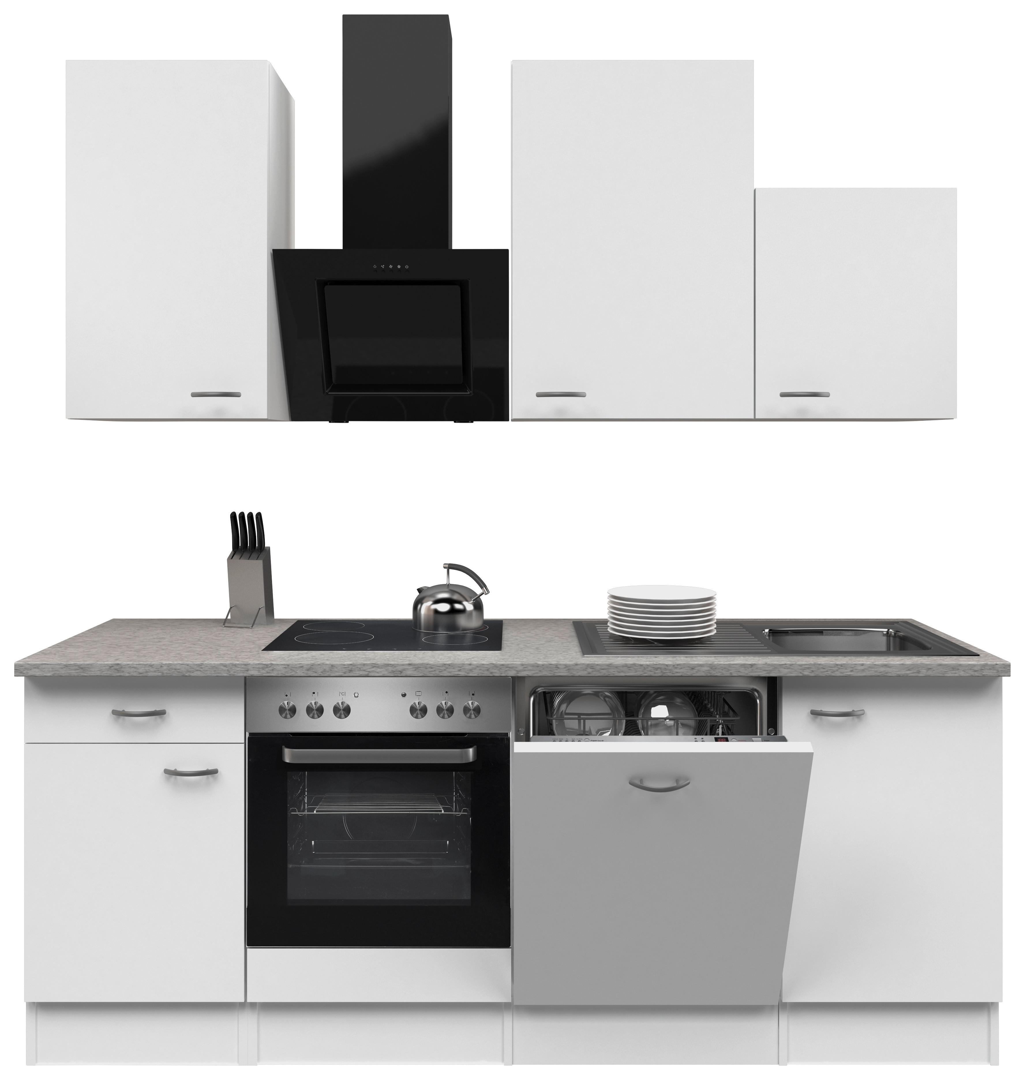 Kuhinjski Blok Z Aparati Wito, Bela - barve nerjavečega jekla/bela, Moderno, umetna masa/leseni material (220cm) - FlexWell
