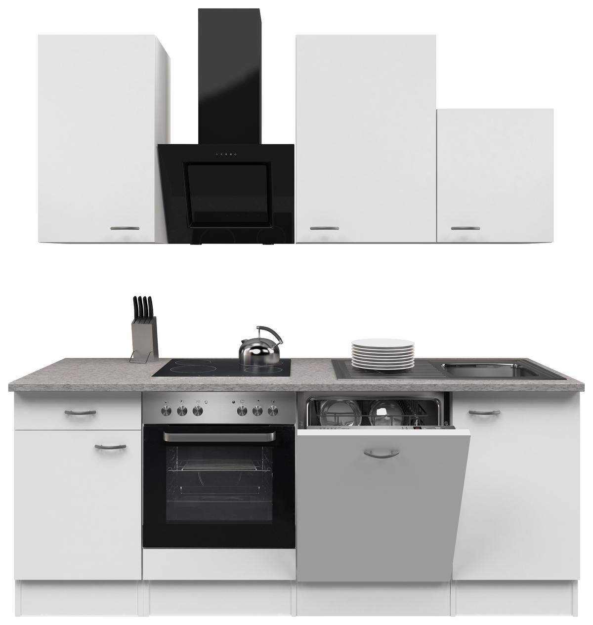 Kuhinjski Blok Z Aparati Wito, Bela - barve nerjavečega jekla/bela, Moderno, umetna masa/leseni material (220cm) - FlexWell