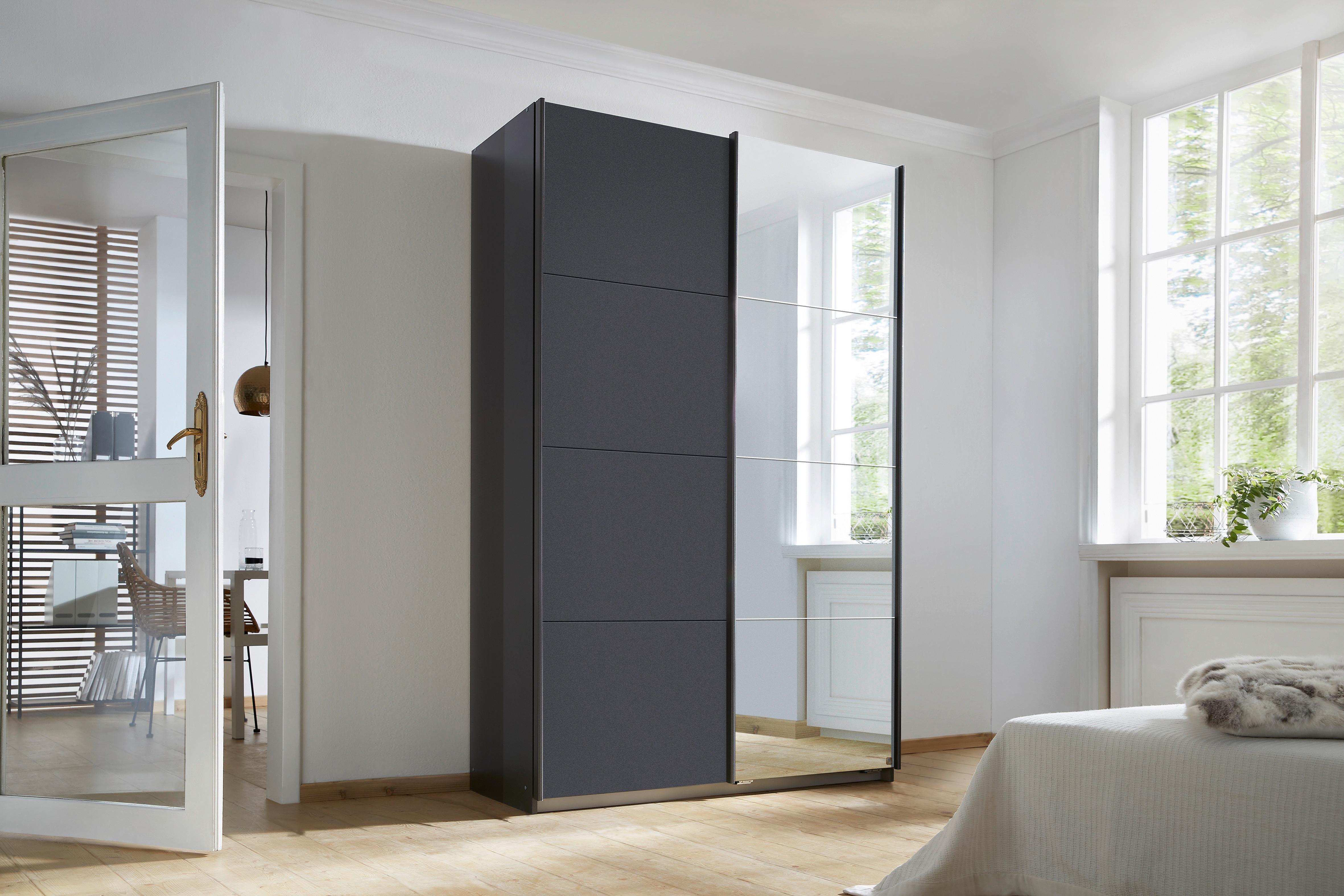 Ormar S Kliznim Vratima Subito - boje grafita/srebrne boje, Moderno, drvni materijal/metal (136/197/61cm) - Modern Living