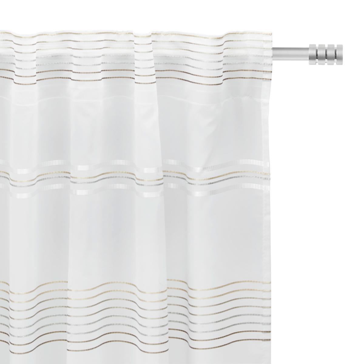 Perdea prefabricată Louis - maro/alb, Konventionell, textil (140/245cm) - Modern Living