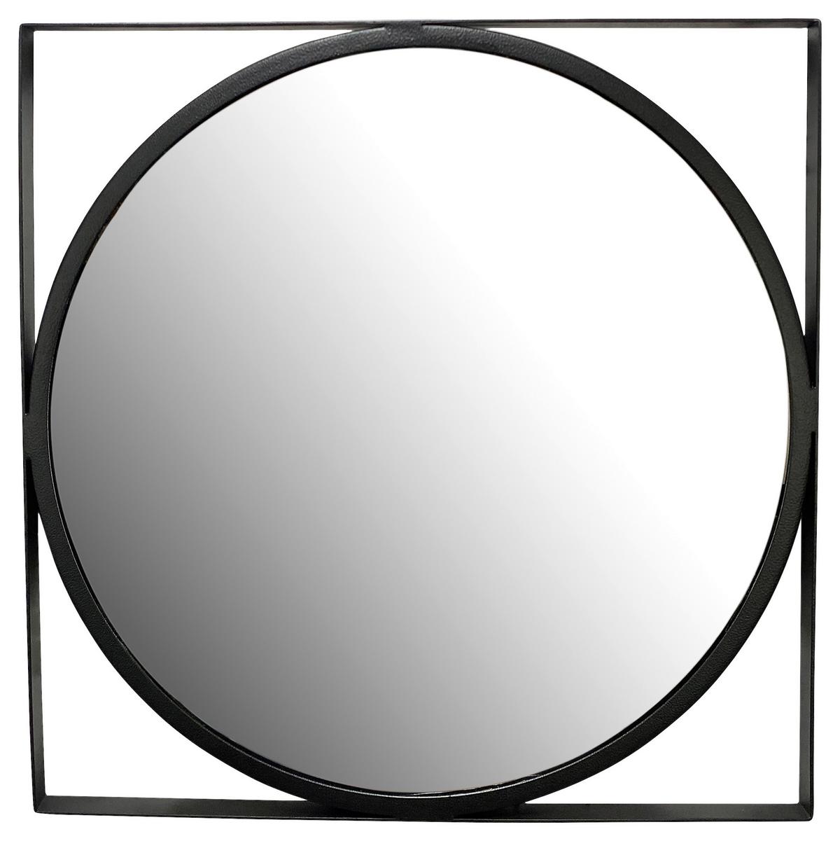 WANDSPIEGEL WL7.100 - Schwarz, Design, Glas/Metall (54/54/2,5cm) - MID.YOU