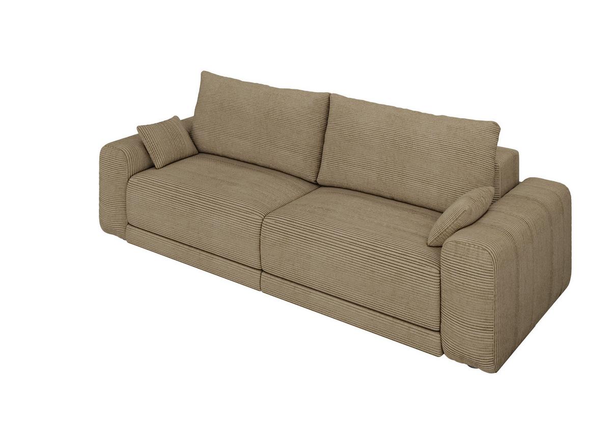Sofa Plain Cappuccinofarben - Schwarz/Cappuccino, MODERN, Kunststoff/Textil (256/88/120cm) - Mömax