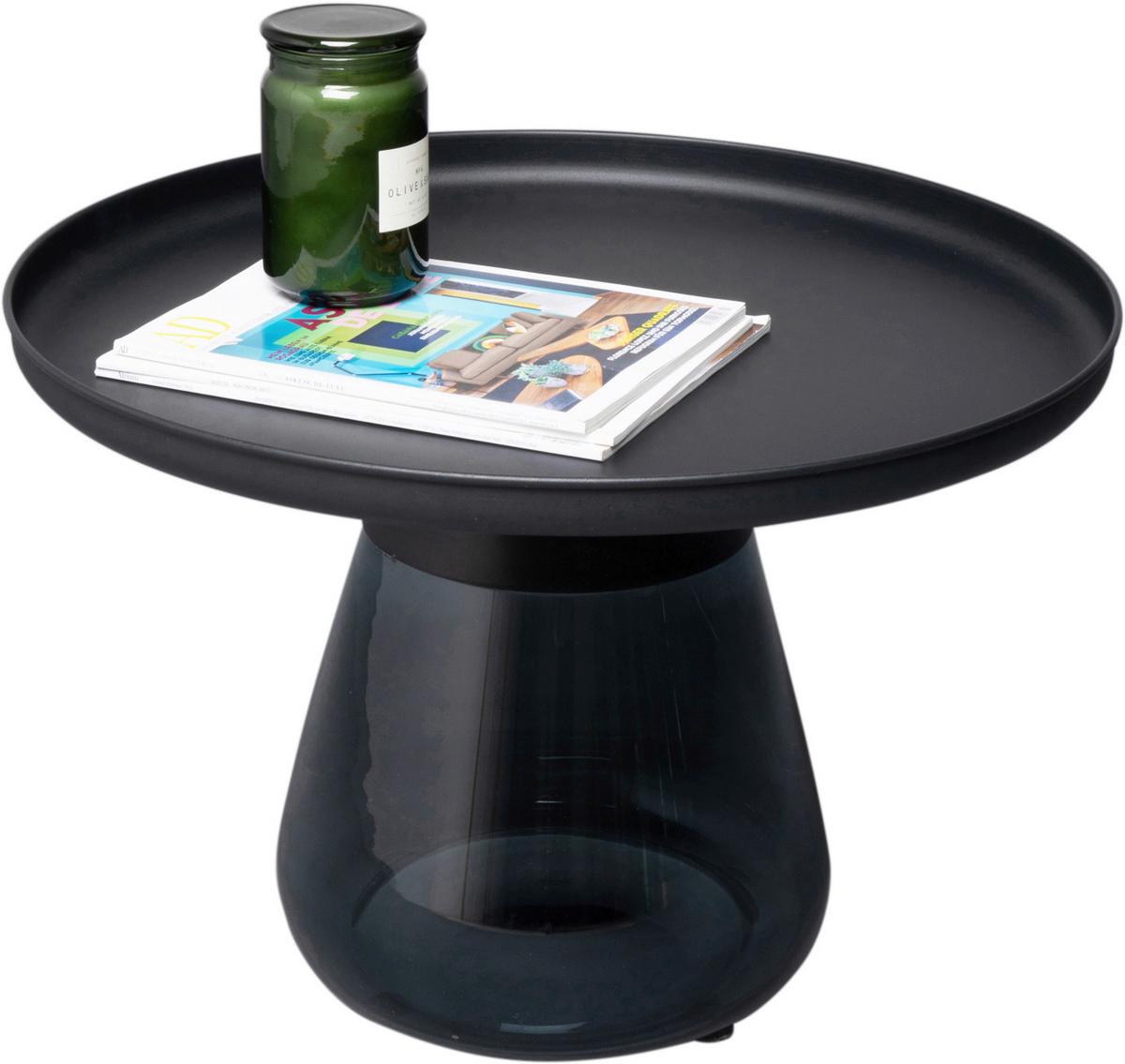 Beistelltisch Bottiglia Schwarz/Blaugrau - Blaugrau/Schwarz, MODERN, Glas/Metall (60/43/60cm) - Kare-Design