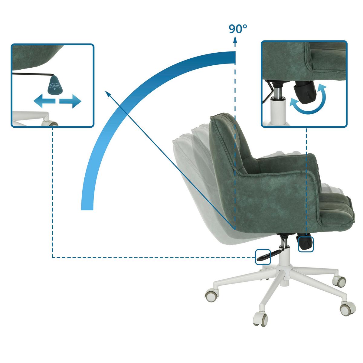 Vrtljivi Stol Solao Life, Metino Siva - metino siva/bela, Moderno, kovina/umetna masa (54/85/70cm) - MID.YOU