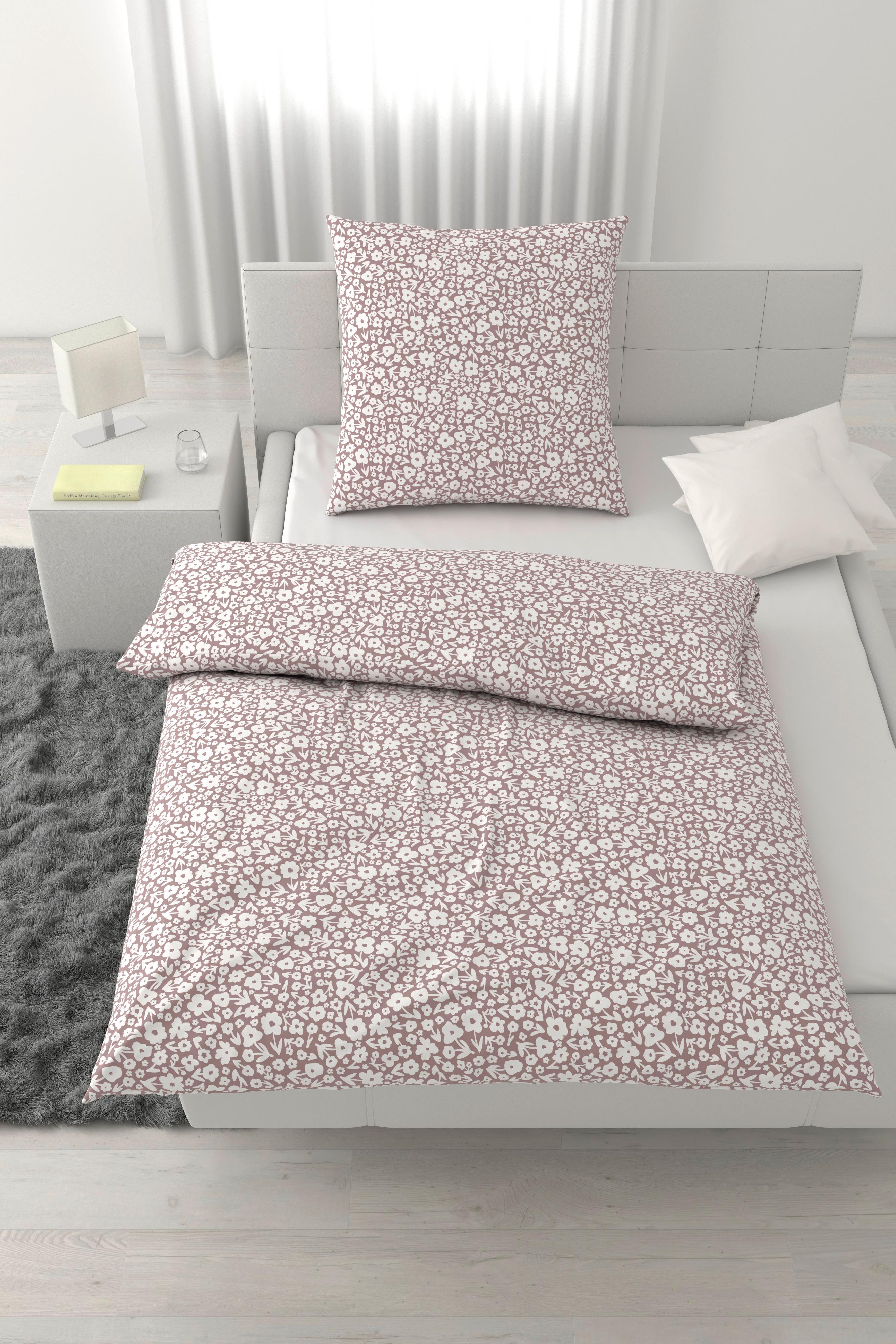 Bettwäsche Millefleur Mauve ca. 135x200cm - Mauve, MODERN, Textil (135/200cm) - Mömax